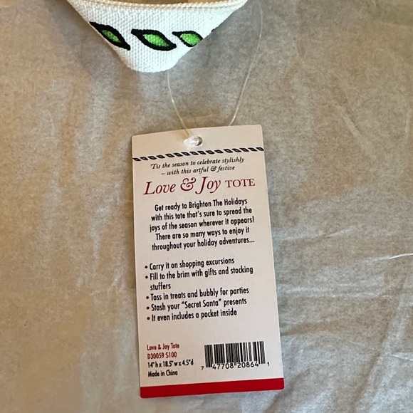 Brighton Red and Green Joy Tote - Picture 5 of 5